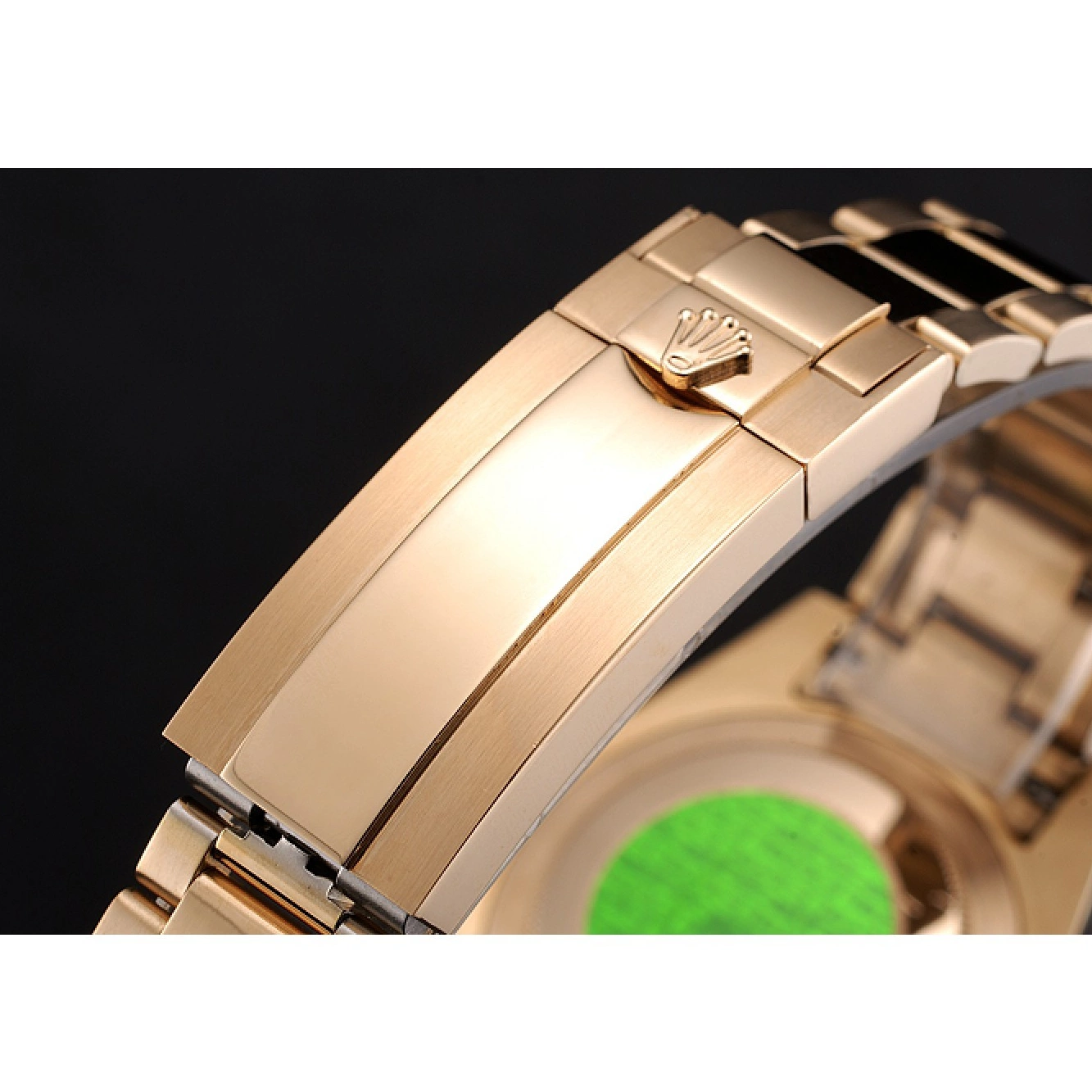 MiroTime 0810 Swiss Rolex Submariner Gold Dial With Diamond Markings Black Bezel Yellow Gold Case And Bracelet